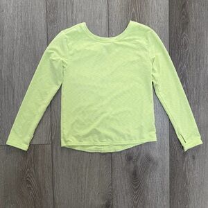 ZELLA LONG SLEEVE ATHLETIC TOP TWIST BACK HEATHER GREEN SMALL 7/8